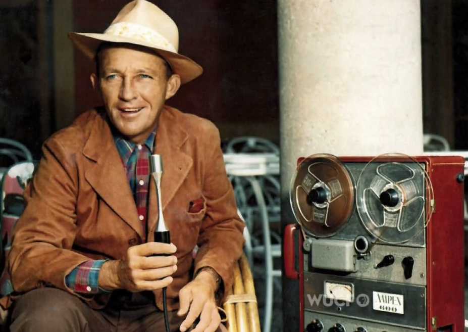 Bing Crosby with tape recorder